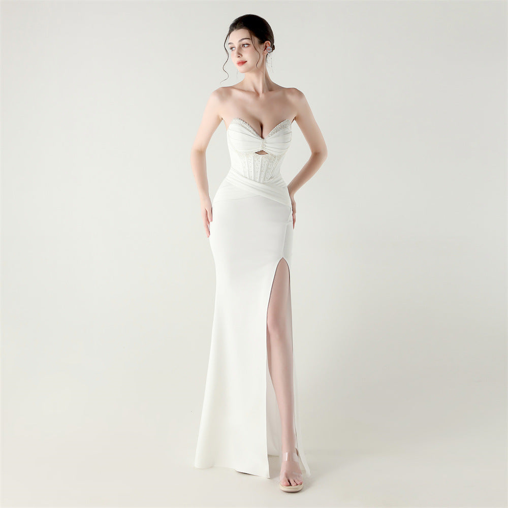 Pearl Grace Strapless Corset Gown